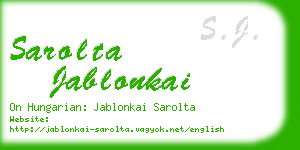 sarolta jablonkai business card